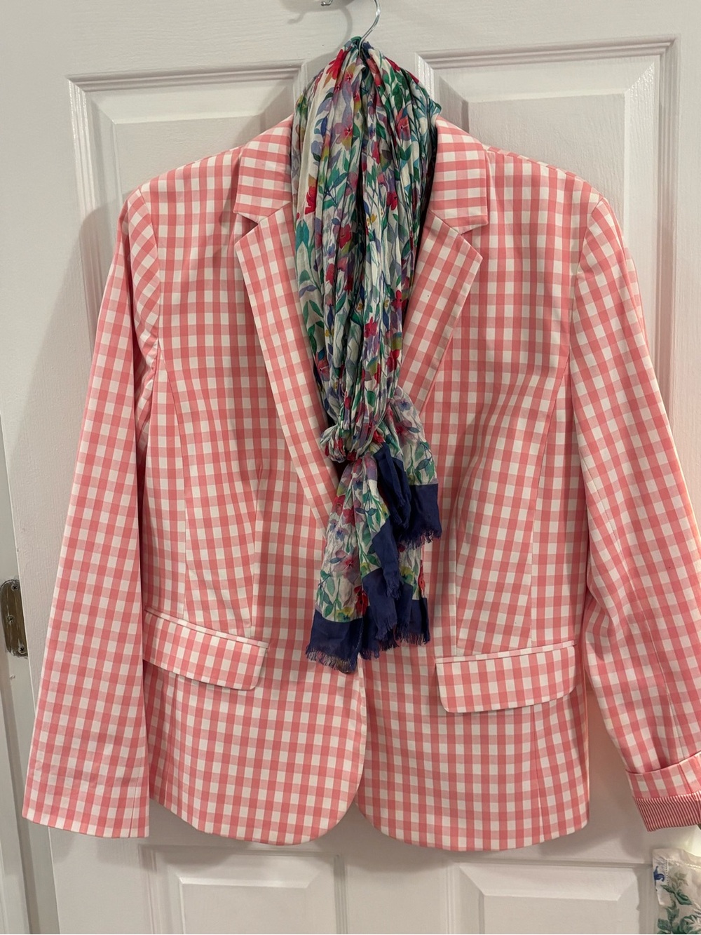 Talbots Pink and White Blazer Jacket 12